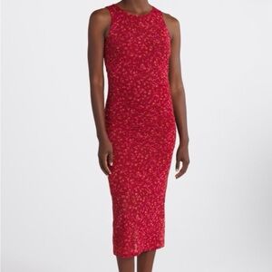 41 Hawthorn Red Floral Midi Dress